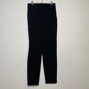 Time and Tru Womens Black Flat Front Straight Leg Pants Size 6 Office Business